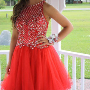 Red short prom dress